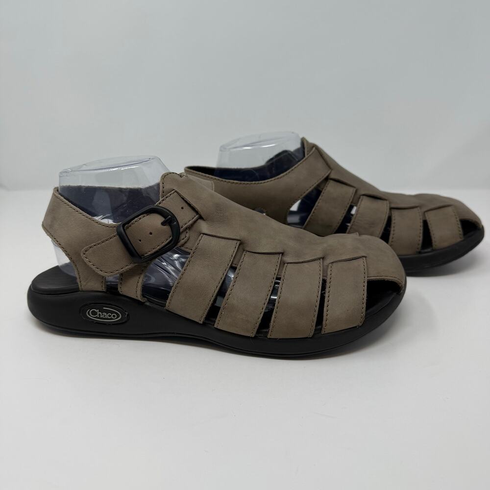 Chaco Fishermen's Sandals Men's 9 Brown Leather Casual Hippie Sandals - Picture 5 of 11